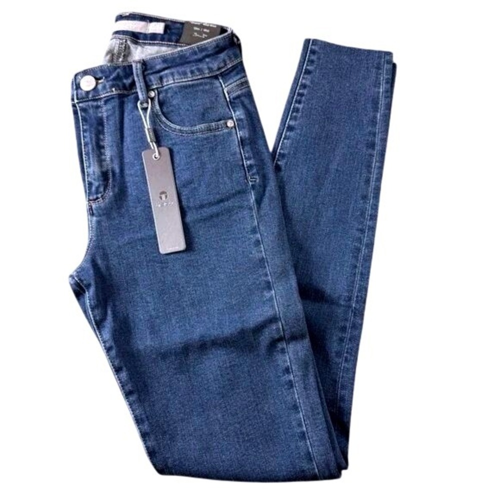 Tractr Diane Mid Rise Jeans‎ Slim Fit Distressed Indigo Women's 0/25  #7162